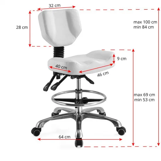 Kozmetička stolica a-4299 bijela — slika 2