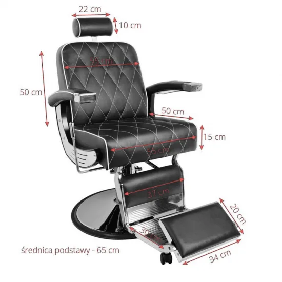 Gabbiano frizerska stolica Imperial Black — slika 3
