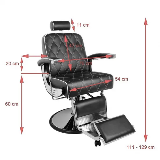 Gabbiano frizerska stolica Imperial Black — slika 2