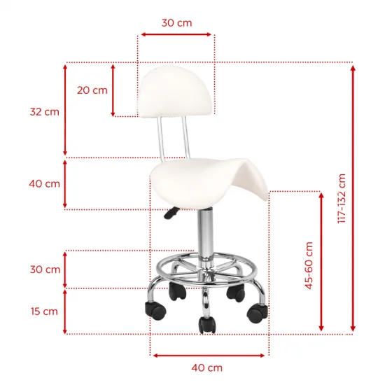 Kozmetička stolica 6001 bijela — slika 5