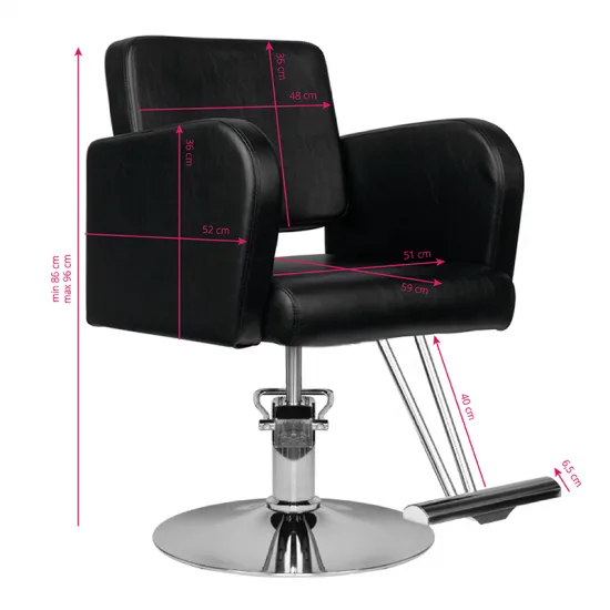Frizerska stolica Hair System HS92 crna — slika 2