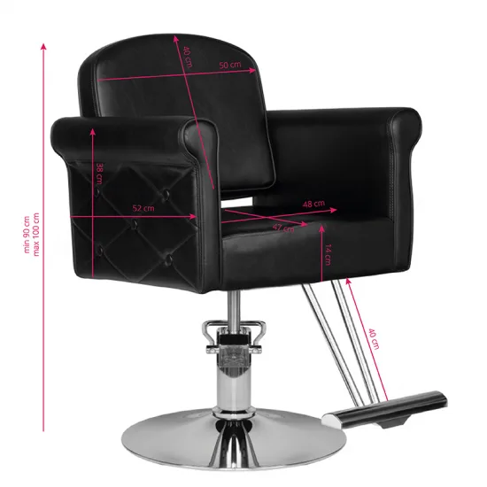 Frizerska stolica Hair System HS69 crna — slika 2
