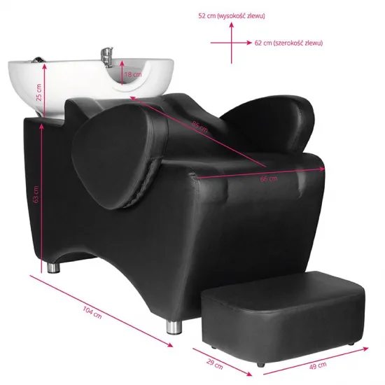 Hair system hsb46 frizerska praonica, crna — slika 2