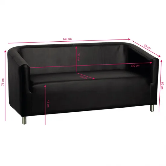 Gabbiano sofa za čekaonicu m021 crna — slika 2