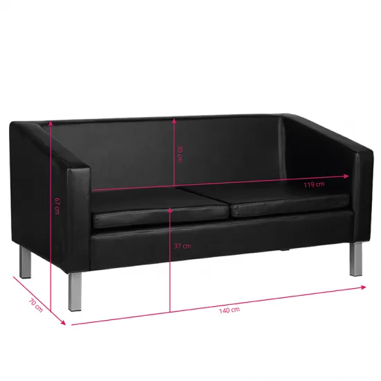 Gabbiano sofa za čekaonicu bm18003 crna — slika 2