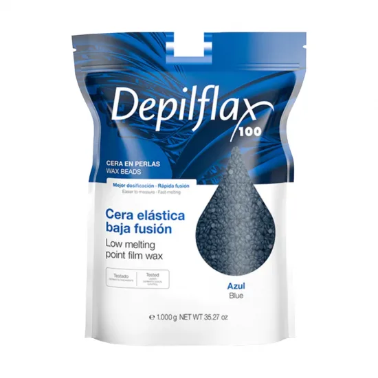 Depilflax 100 fleksibilni depilacijski vosak s niskom točkom taljenja, biserno plavi 1000 g