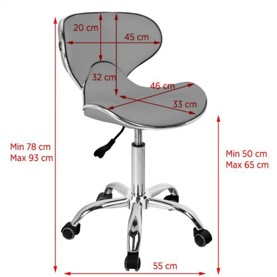 Gabbiano q-4599 siva kozmetička stolica — slika 2