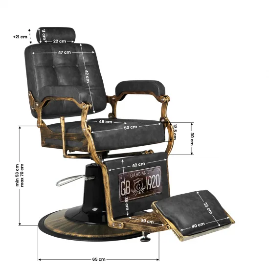 Gabbiano brijačka stolica Boss HD Old Leather crna — slika 2