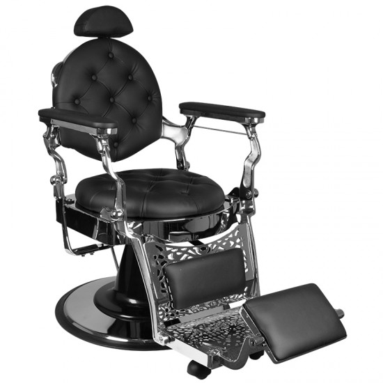 Gabbiano Barber Chair Giulio silver black Gabbiano Barber Chair Giulio silver black