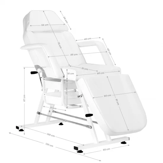 SILLON KOZMETIČKA FOTELJA S KIVETAMA BIJELA — slika 2