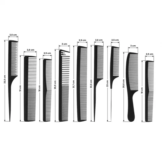 Set češljeva karbon n-20 9 kom — slika 2