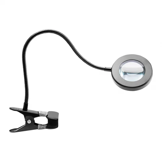LED SVJETILJKA S ZMIJASTIM PRSTENOM NA STOLU CRNA