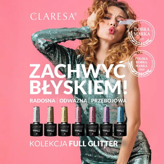 CLARESA hibridni lak za nokte FULL GLITTER 2 -5 g — slika 2