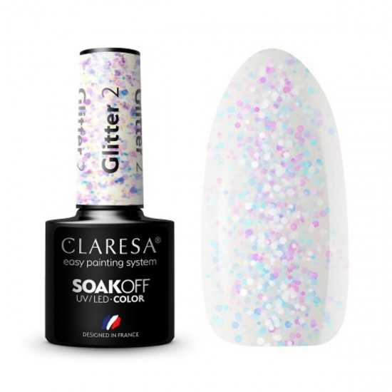CLARESA hibridni lak za nokte sa šljokicama 2 -5 g