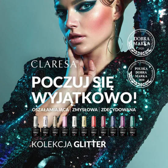 CLARESA hibridni lak za nokte sa šljokicama 2 -5 g — slika 2