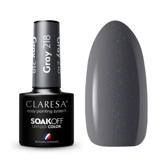 CLARESA Hibridni lak za nokte SIVI 218 -5g