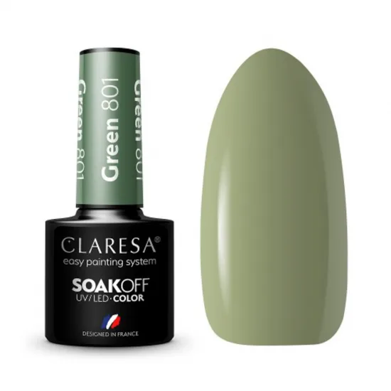 CLARESA Hibridni lak za nokte ZELENI 801 -5g