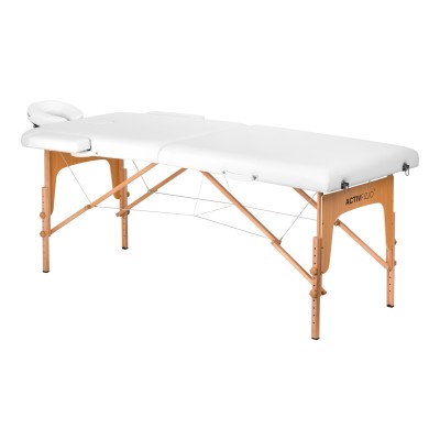 WOODEN FOLDING MASSAGE TABLE COMFORT ACTIV FIZJO LUX 2-SECTIONS 190X70 WHITE WOODEN FOLDING MASSAGE TABLE COMFORT ACTIV FIZJO LUX 2-SECTIONS 190X70 WHITE