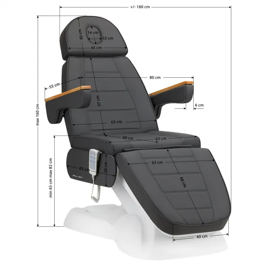 Električna kozmetička stolica SILLON Lux 273b 3 aktuatora siva — slika 2