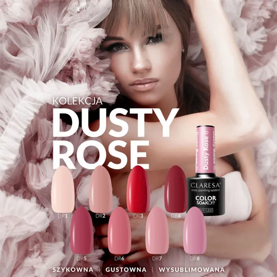 CLARESA hibridni lak za nokte DUSTY ROSE 8-5g — slika 2