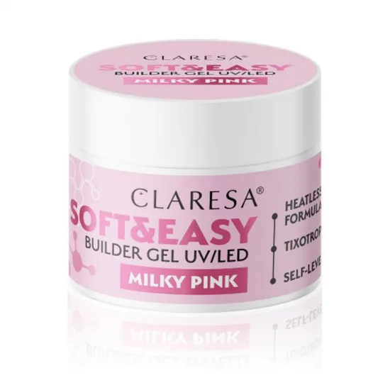 Claresa gel za izgradnju Soft & Easy gel mliječno ružičaste boje 45 g — slika 2