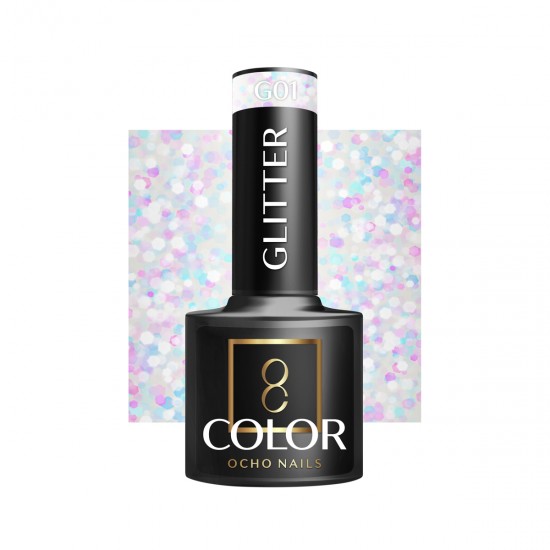 OCHO NAILS Hibridni lak za nokte s glitterom G01 -5 g