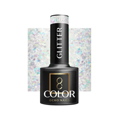OCHO NAILS Hibridni lak za nokte s glitterom G02 -5 g