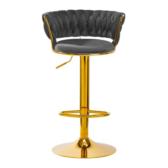 4Rico Bar Hocker QS-B313a sivi baršun — slika 8