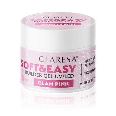 Claresa gel za izgradnju Soft&Easy glamurozni ružičasti 90 g