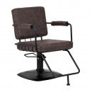Gabbiano frizerska stolica Katania Loft Old Leather tamnosmeđa
