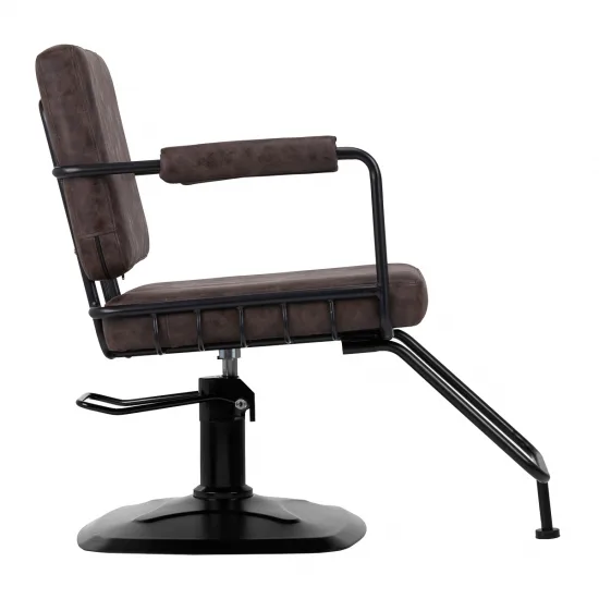 Gabbiano frizerska stolica Katania Loft Old Leather tamnosmeđa — slika 3