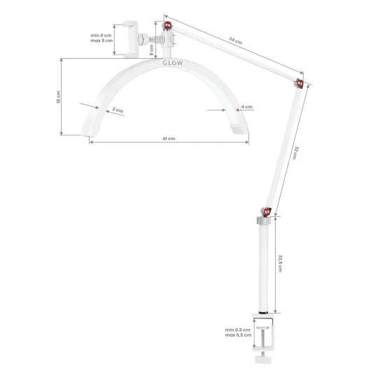 Glow MX3 MOON lampa za tretmane za stol, bijela — slika 2