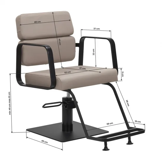 Gabbiano Porto-BM frizerska stolica crno bež boje — slika 2