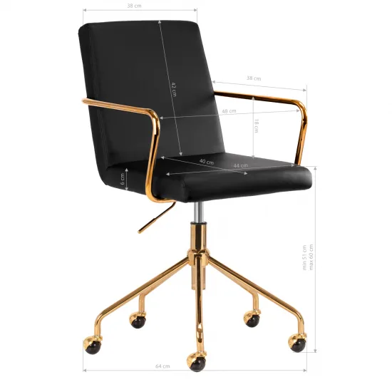 Kozmetička stolica QS-OF211G crna — slika 2