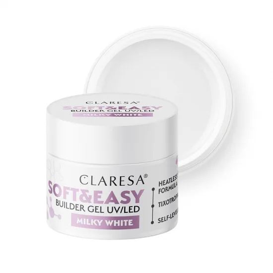 Claresa gel za izgradnju Soft&Easy mliječno bijeli gel 90 g