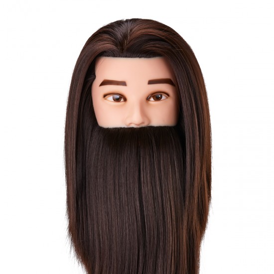 Gabbiano WZ4 training head with beard, synthetic hair, color 4#, length 8"+6" Gabbiano WZ4 training head with beard, synthetic hair, color 4#, length 8"+6"