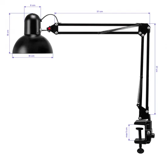 PiX 314 stolna lampa crna — slika 2