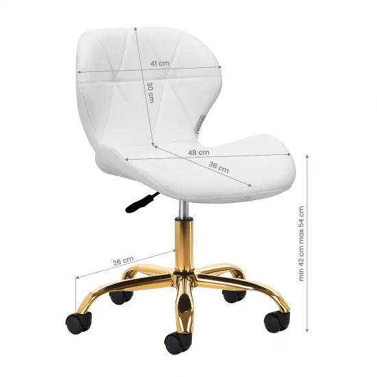 Kozmetička stolica QS-06G bijela — slika 2