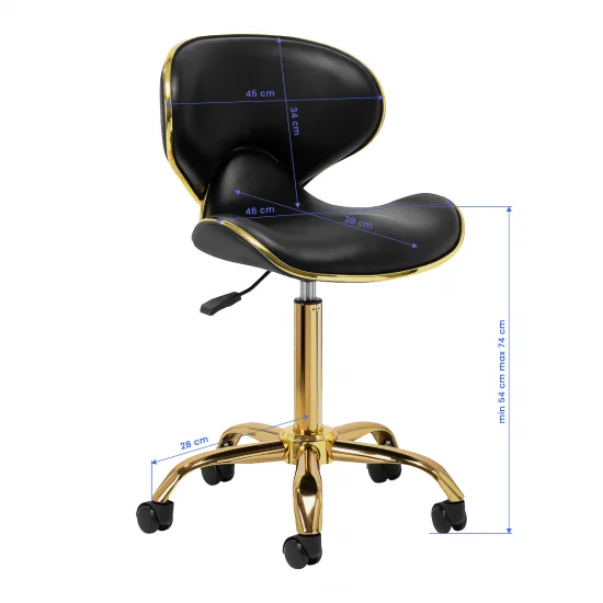 Gabbiano kozmetička stolica Q-4599G crna — slika 2