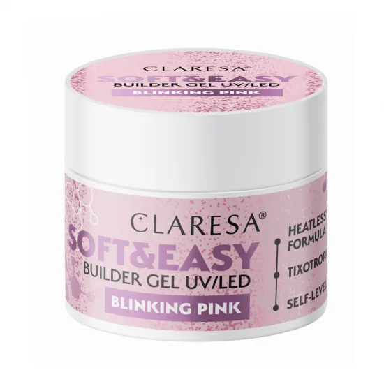 Claresa Soft&Easy gel za izgradnju kose trepćuća ružičasta 90 g