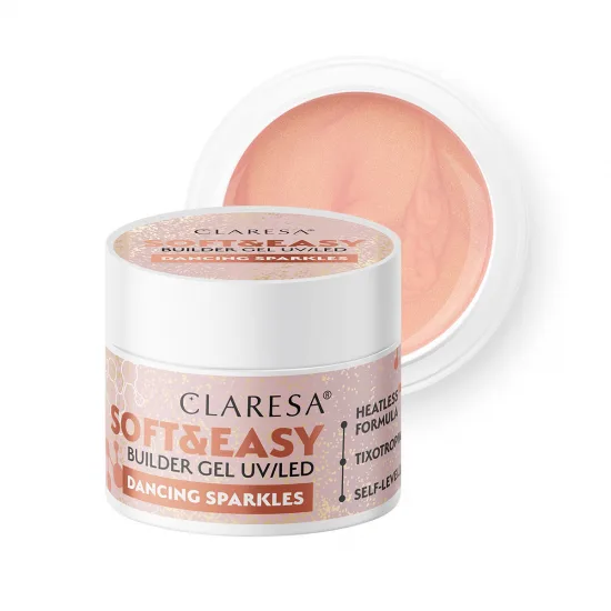 Claresa gel za izgradnju Soft&Easy s plesnim šljokicama 45g