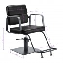 Gabbiano hairdressing chair Porto gray black