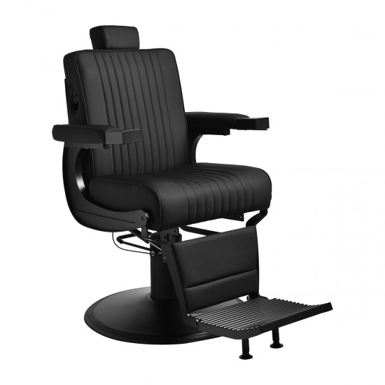 Gabbiano Levi barber chair with black frame black without stitching at the back Gabbiano Levi barber chair with black frame black without stitching at the back