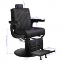 Gabbiano Levi barber chair with black frame black without stitching at the back Gabbiano Levi barber chair with black frame black without stitching at the back
