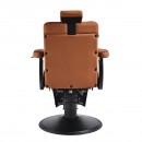 Gabbiano Levi barber chair with black frame brown without stitching at the back Gabbiano Levi barber chair with black frame brown without stitching at the back