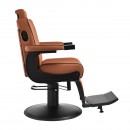 Gabbiano Levi barber chair with black frame brown without stitching at the back Gabbiano Levi barber chair with black frame brown without stitching at the back