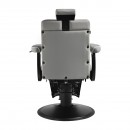 Gabbiano Levi barber chair with black frame gray without stitching at the back