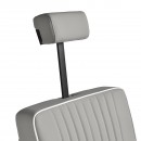 Gabbiano Levi barber chair with black frame gray without stitching at the back