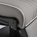 Gabbiano Levi barber chair with black frame gray without stitching at the back