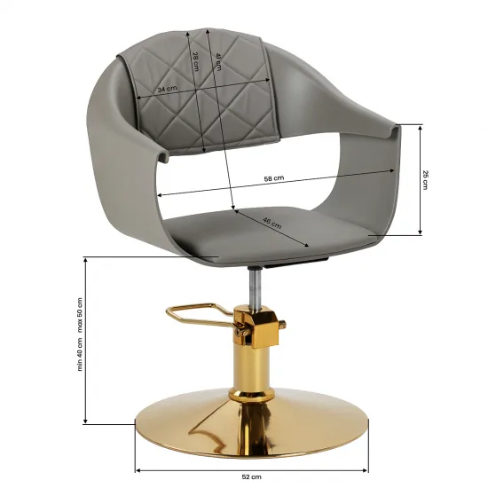 Hair System Halo stolica za frizere siva — slika 2